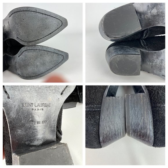 Saint Laurent YSL Lukas Womens Ankle Boots Black Suede Western size EU 36 US 6 - Picture 16 of 16